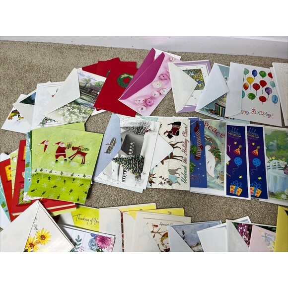 90+‎ New Mixed Greeting Cards & Envelopes Holiday Birthday Get Well Thanks - Picture 2 of 5
